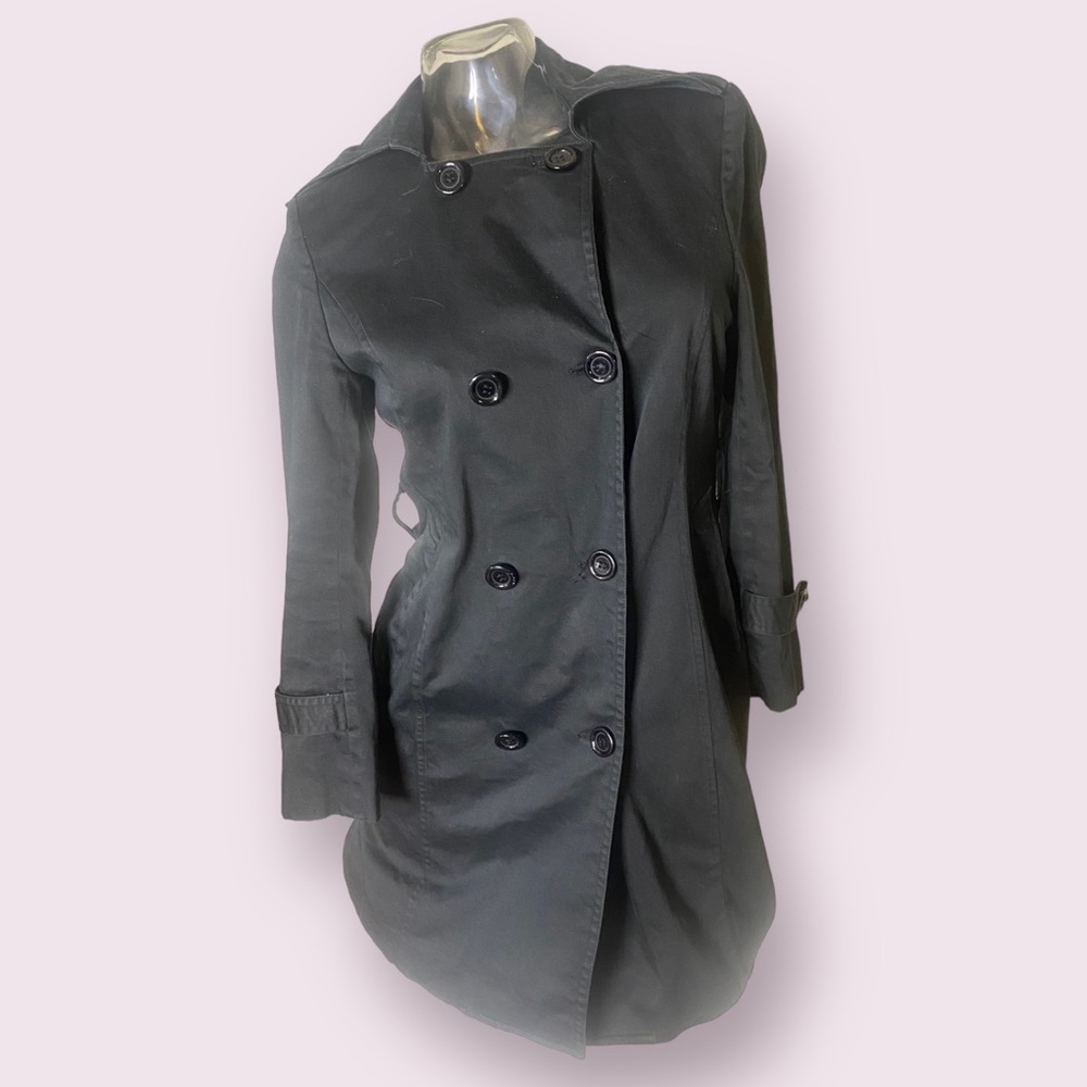 Black Double Button Long Jacket - image 4